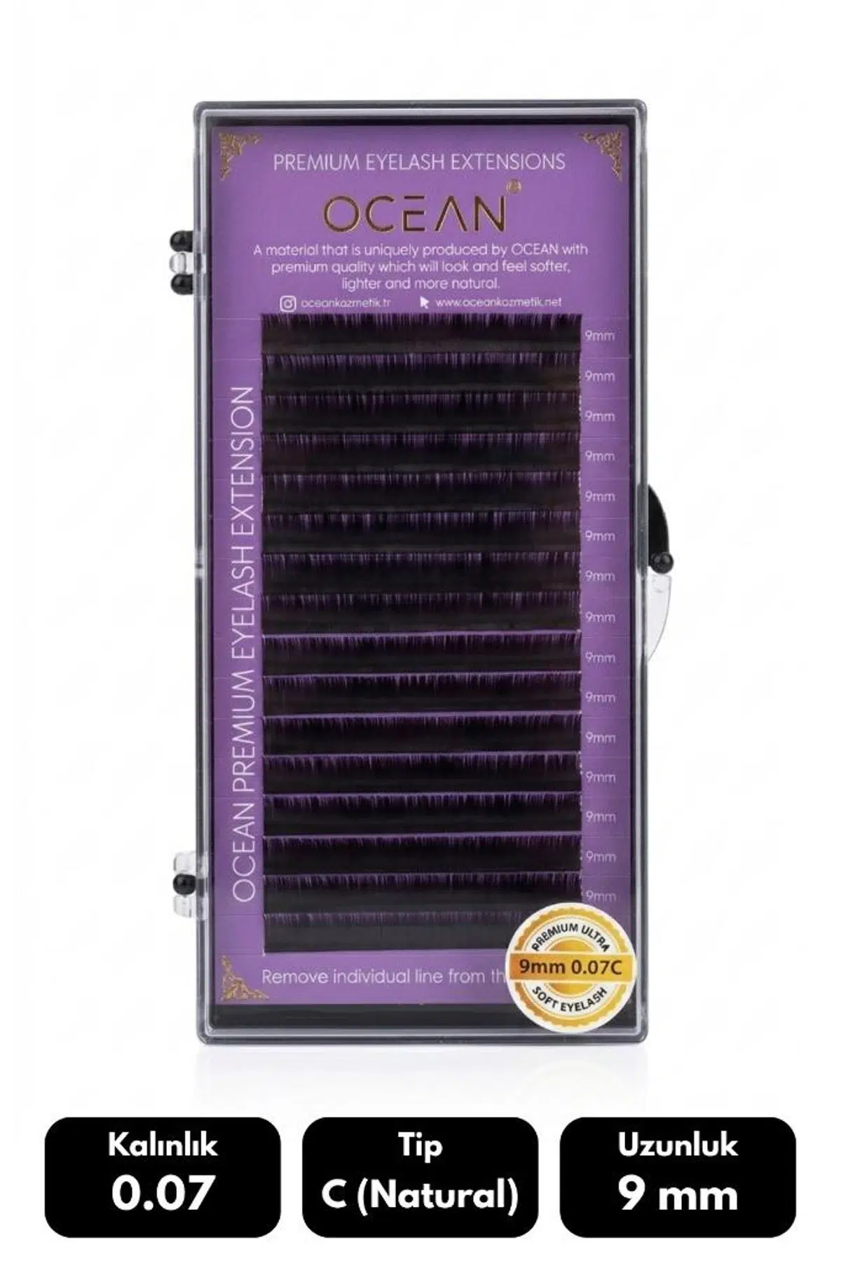 Ocean 0.07C Natural Kıvrım 9 mm Soft Eyelash Takma Kirpik 16'lı