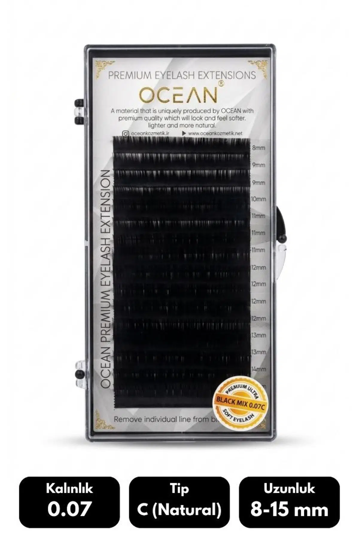 Ocean 0.07C Natural Kıvrım Mix Soft Eyelash Takma Kirpik 16'lı