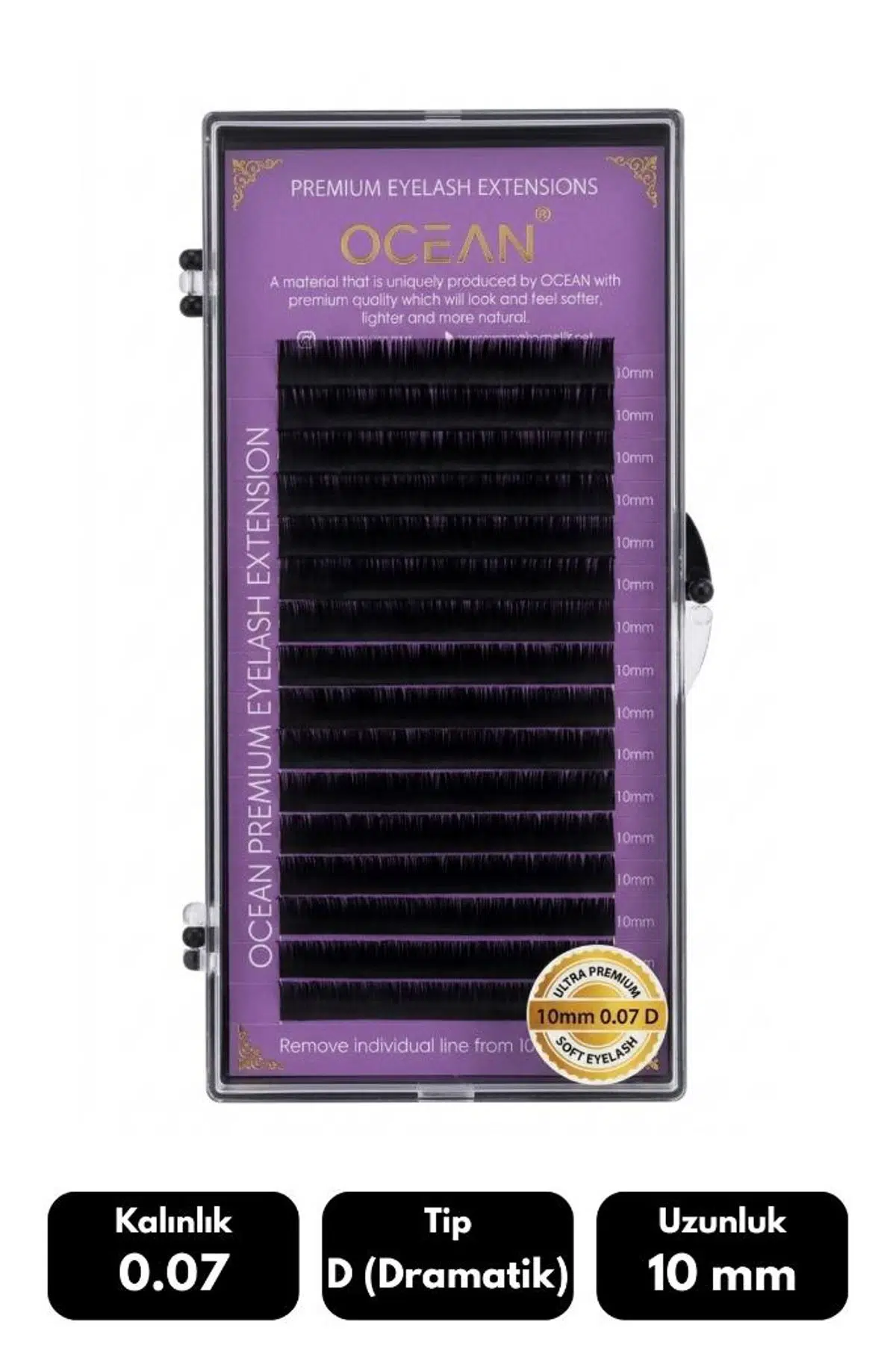 Ocean 0.07D Dramatik Kıvrım 10 mm Soft Eyelash Takma Kirpik 16'lı