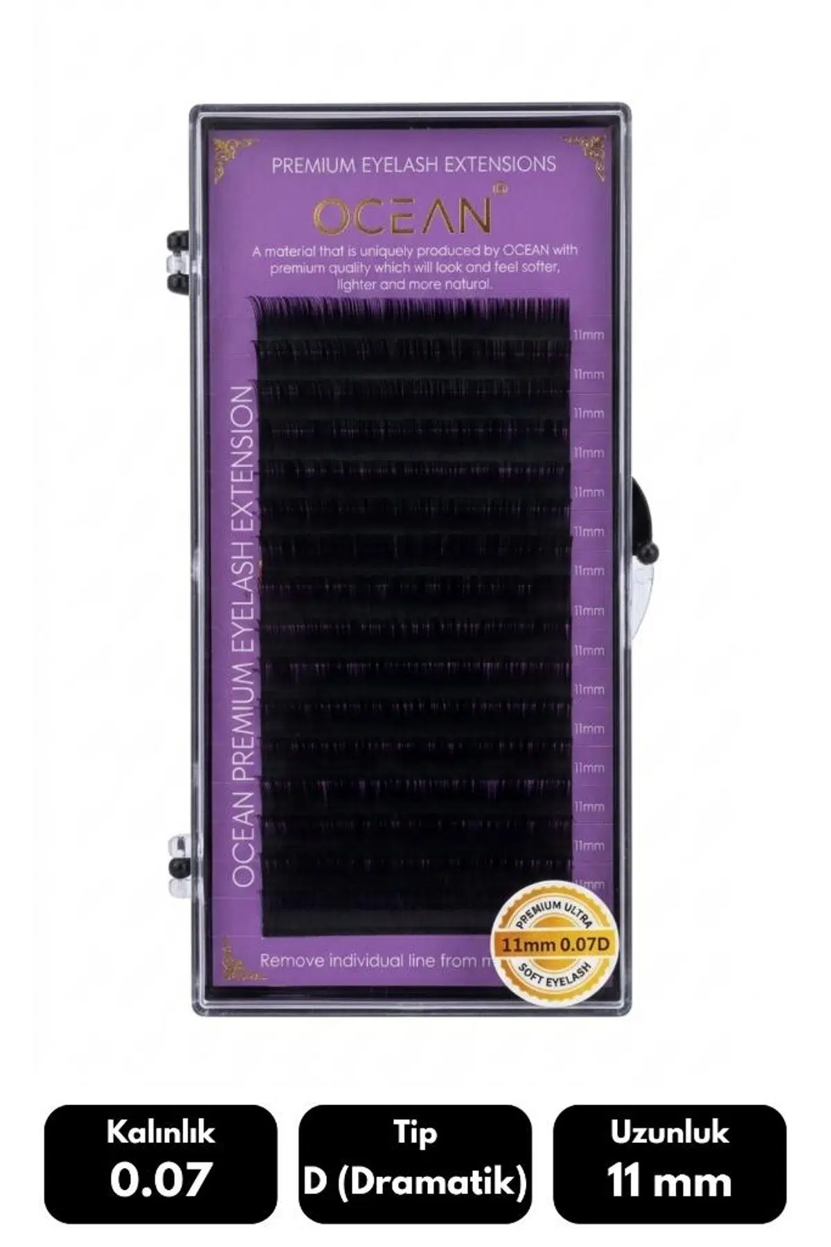 Ocean 0.07D Dramatik Kıvrım 11 mm Soft Eyelash Takma Kirpik 16'lı