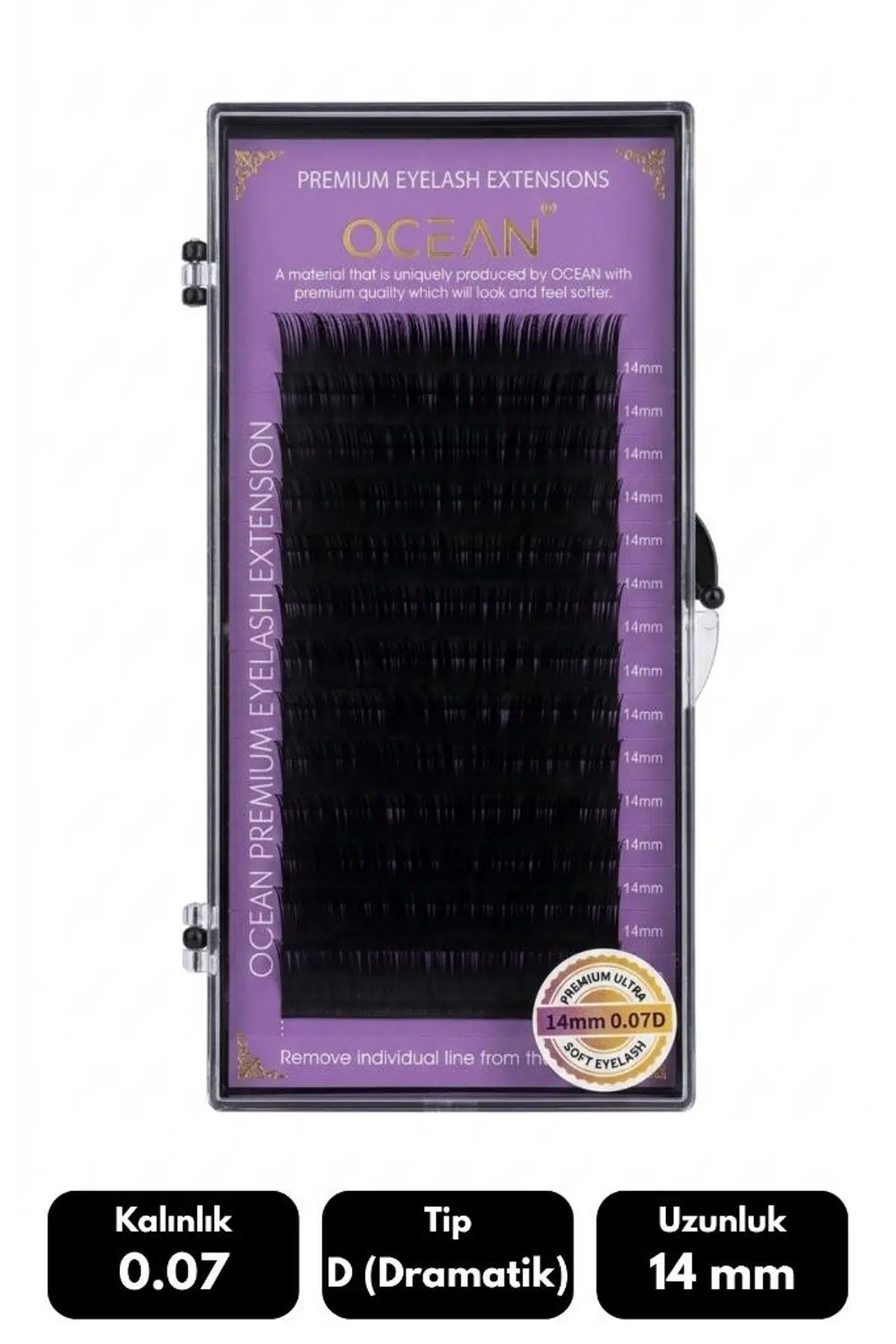 Ocean 0.07D Dramatik Kıvrım 14 mm Soft Eyelash Takma Kirpik 16'lı
