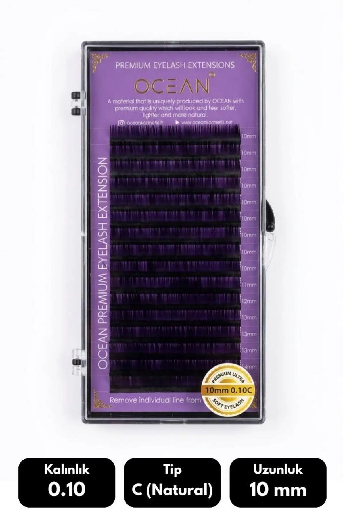 Ocean 0.10C Natural Kıvrım 10 mm Soft Eyelash Takma Kirpik 16'lı