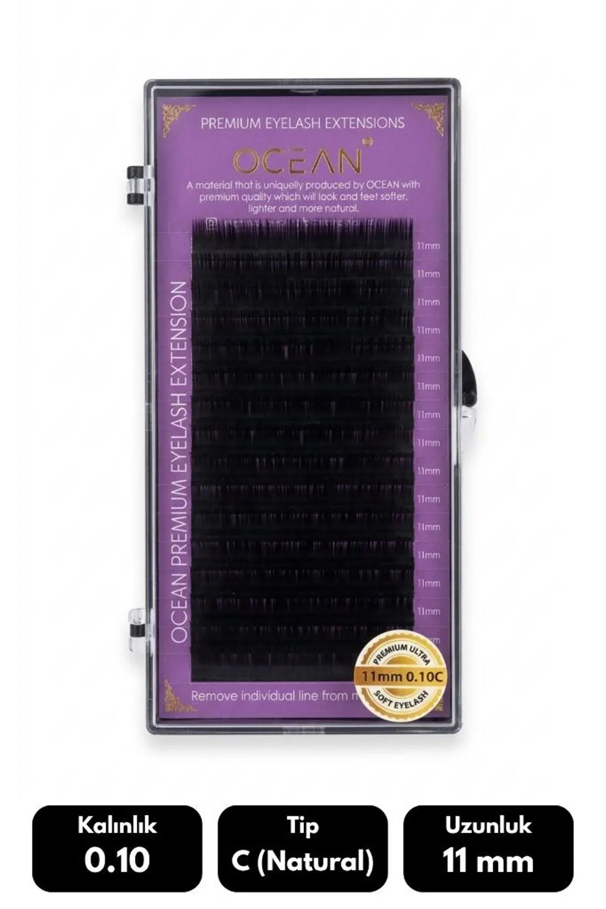 Ocean 0.10C Natural Kıvrım 11 mm Soft Eyelash Takma Kirpik 16'lı