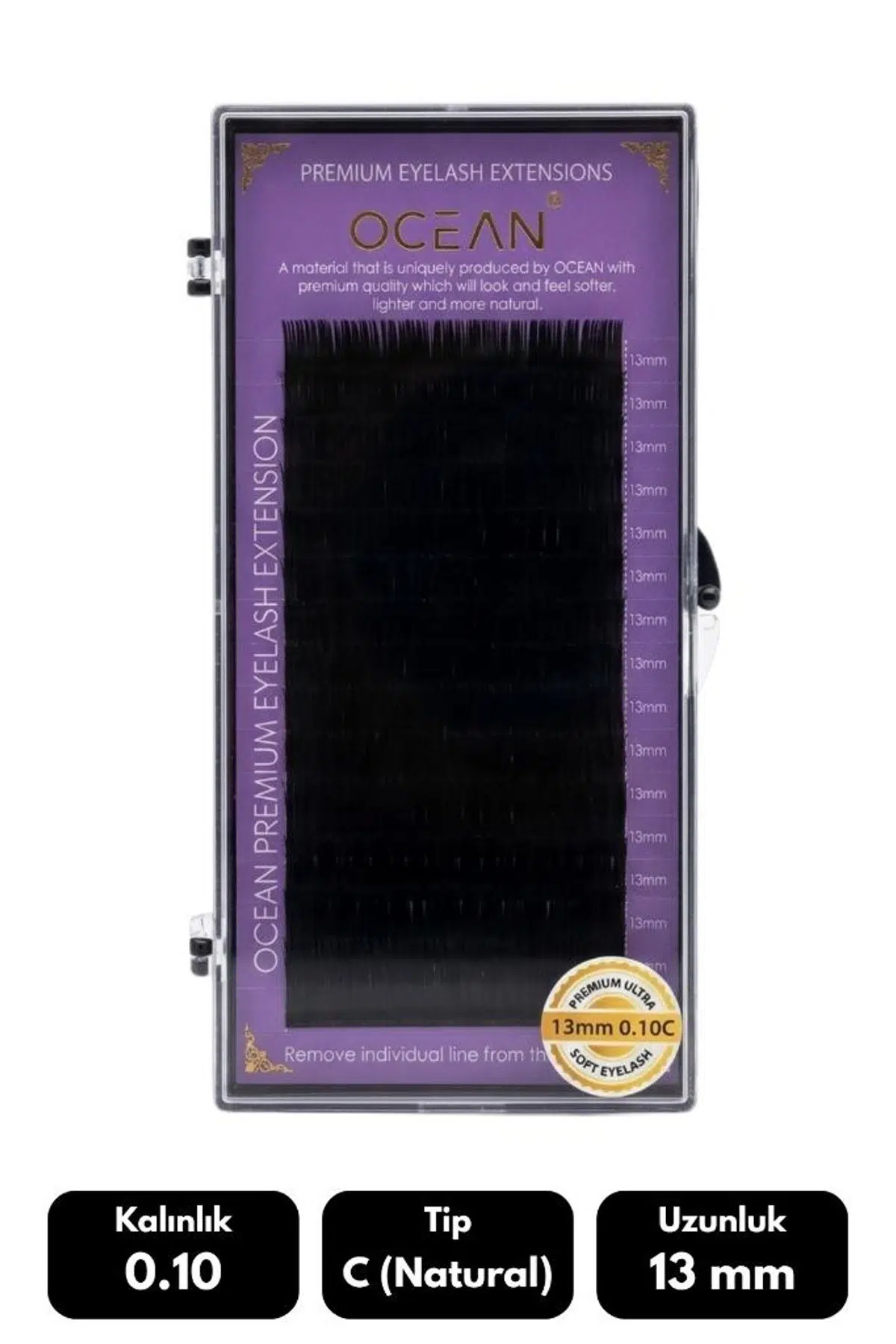 Ocean 0.10C Natural Kıvrım 13 mm Soft Eyelash Takma Kirpik 16'lı