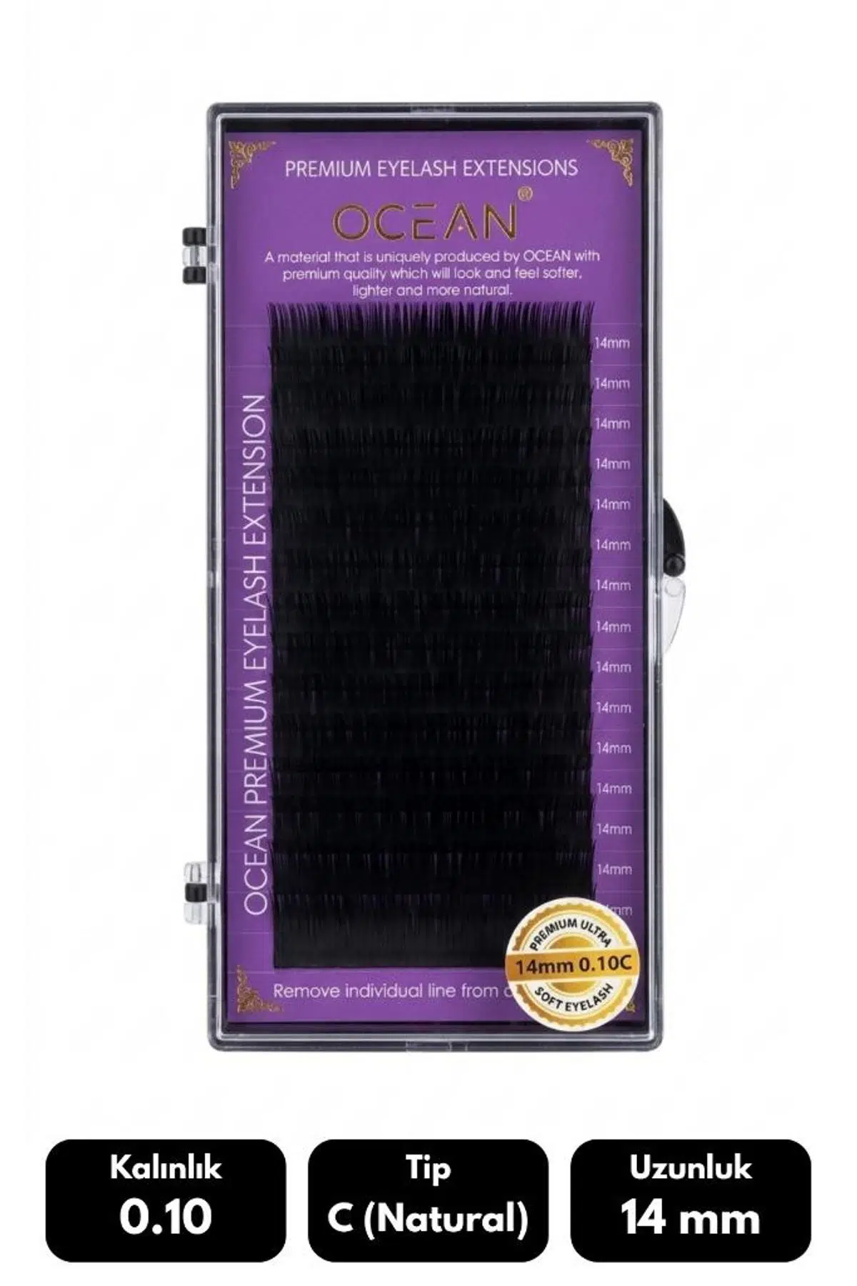 Ocean 0.10C Natural Kıvrım 14 mm Soft Eyelash Takma Kirpik 16'lı