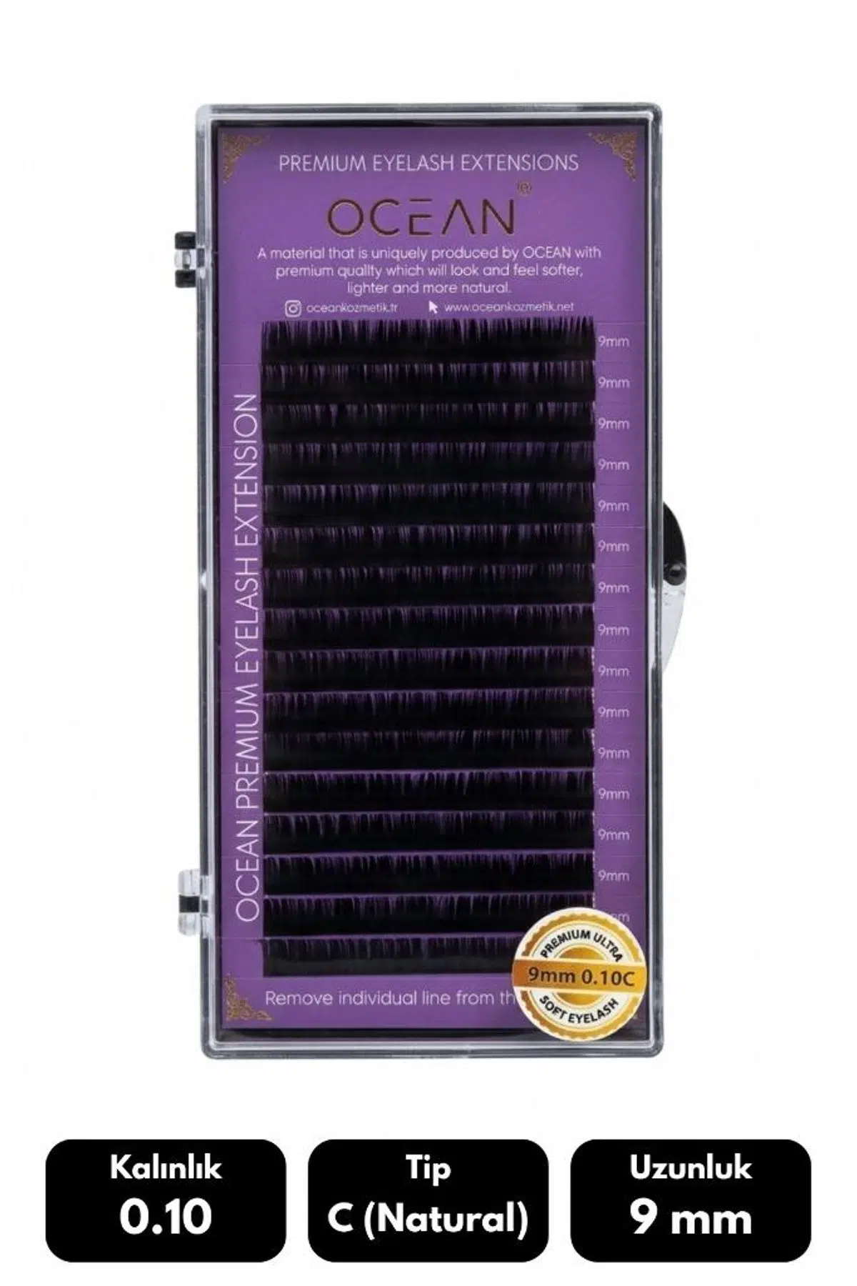 Ocean 0.10C Natural Kıvrım 9 mm Soft Eyelash Takma Kirpik 16'lı
