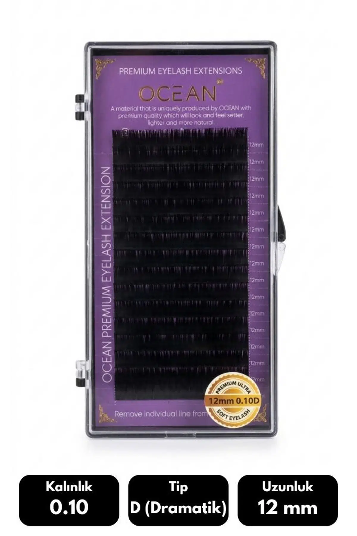 Ocean 0.10D Dramatik Kıvrım 12 mm Soft Eyelash Takma Kirpik 16'lı
