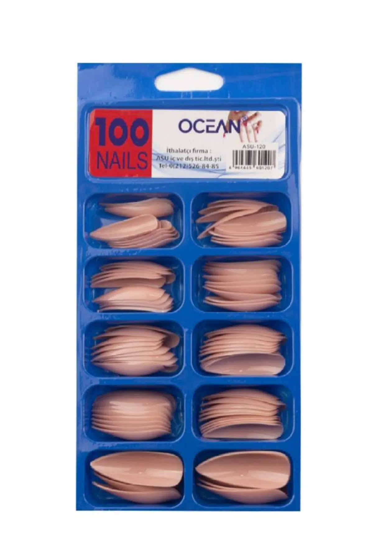 Ocean 100'lü Stiletto Tırnak Pembe ASU-120