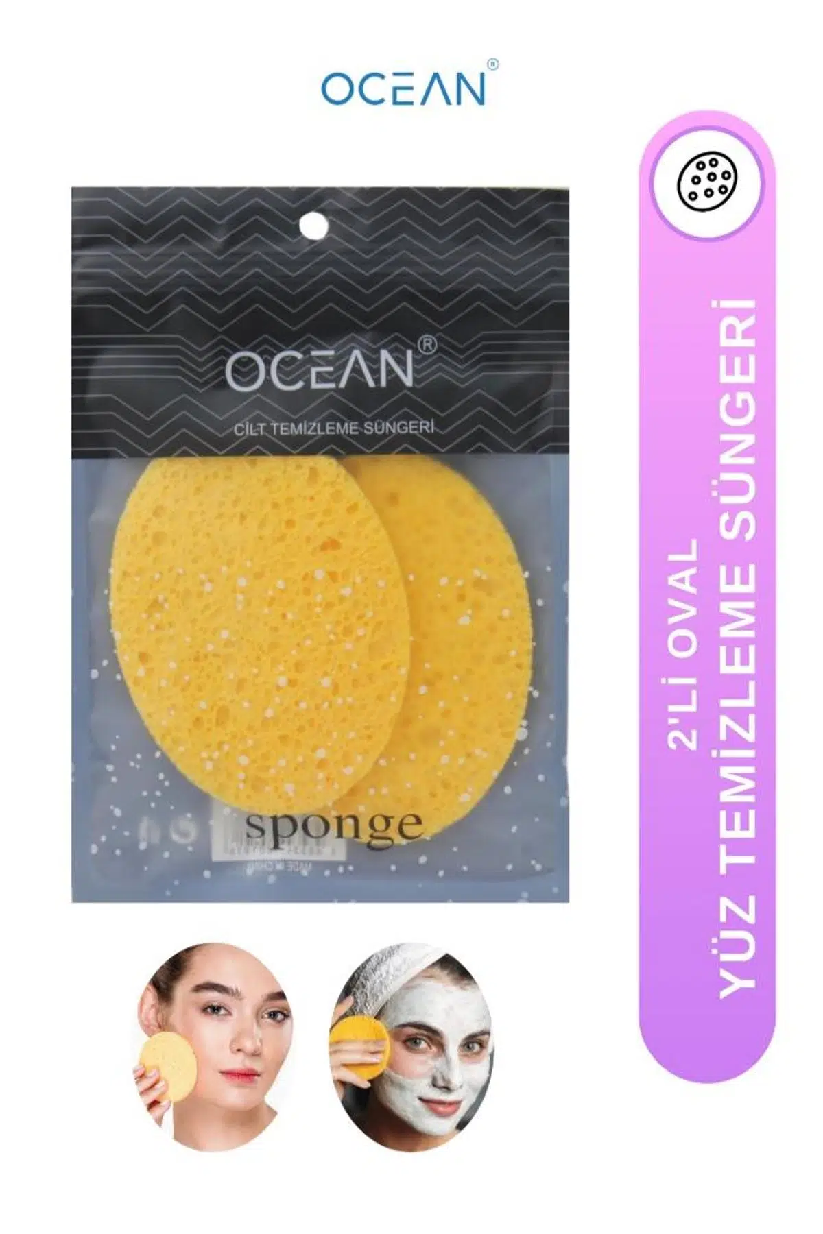 Ocean 2'li Oval Makyaj Süngeri Turuncu Büyük Boy ASU-334