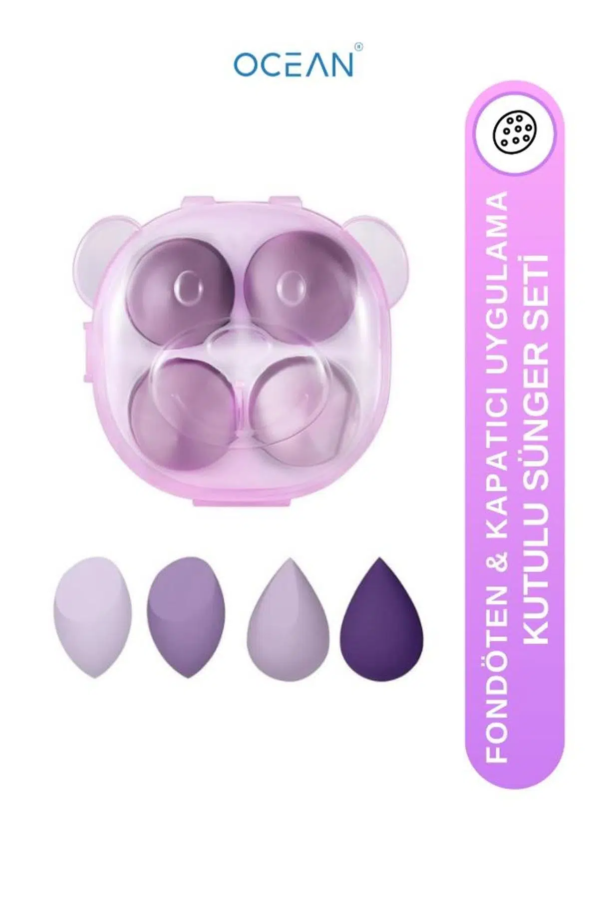 Ocean 4'lü Kutulu Makyaj Süngeri Karışık Renk ASU-240G