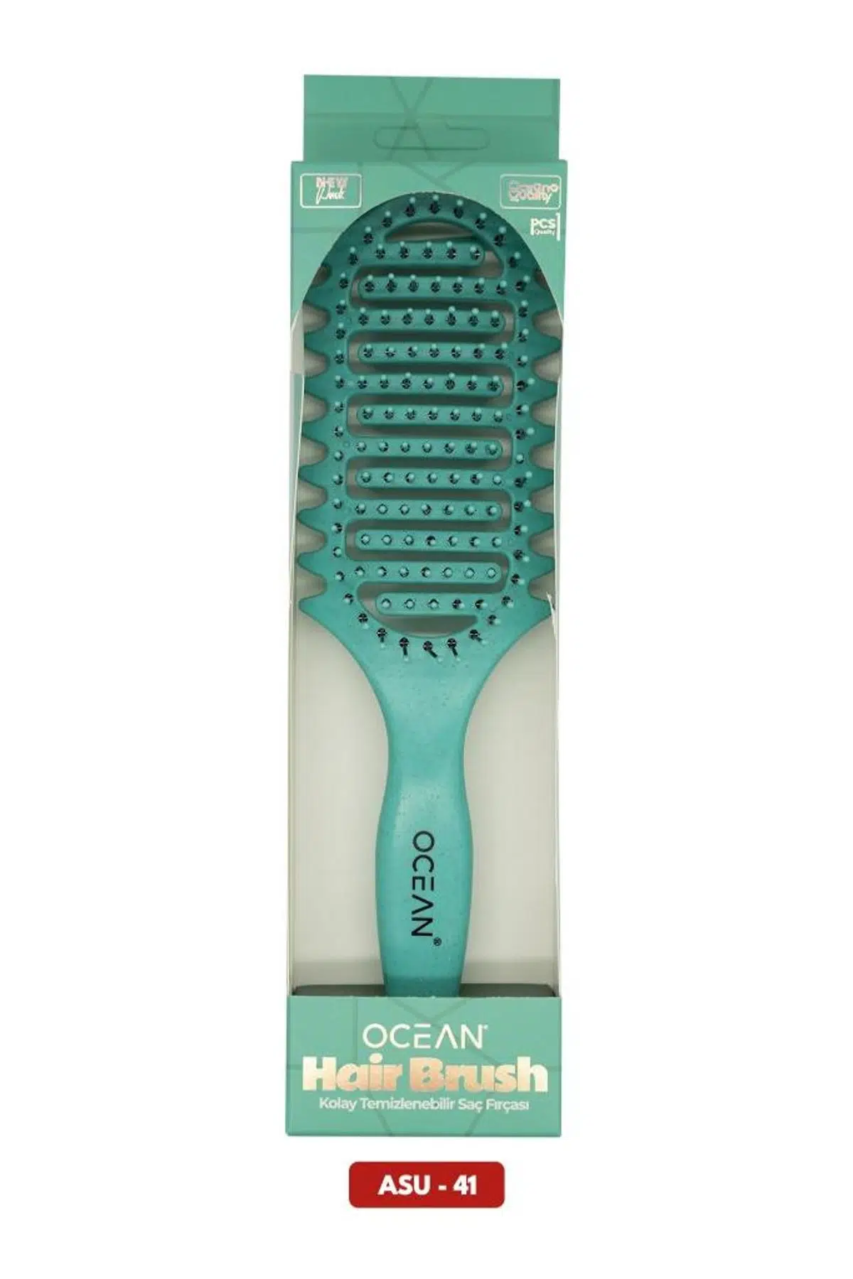 Ocean Oval Kolay Temizlenebilir Saç Fırçası Yeşil ASU-41