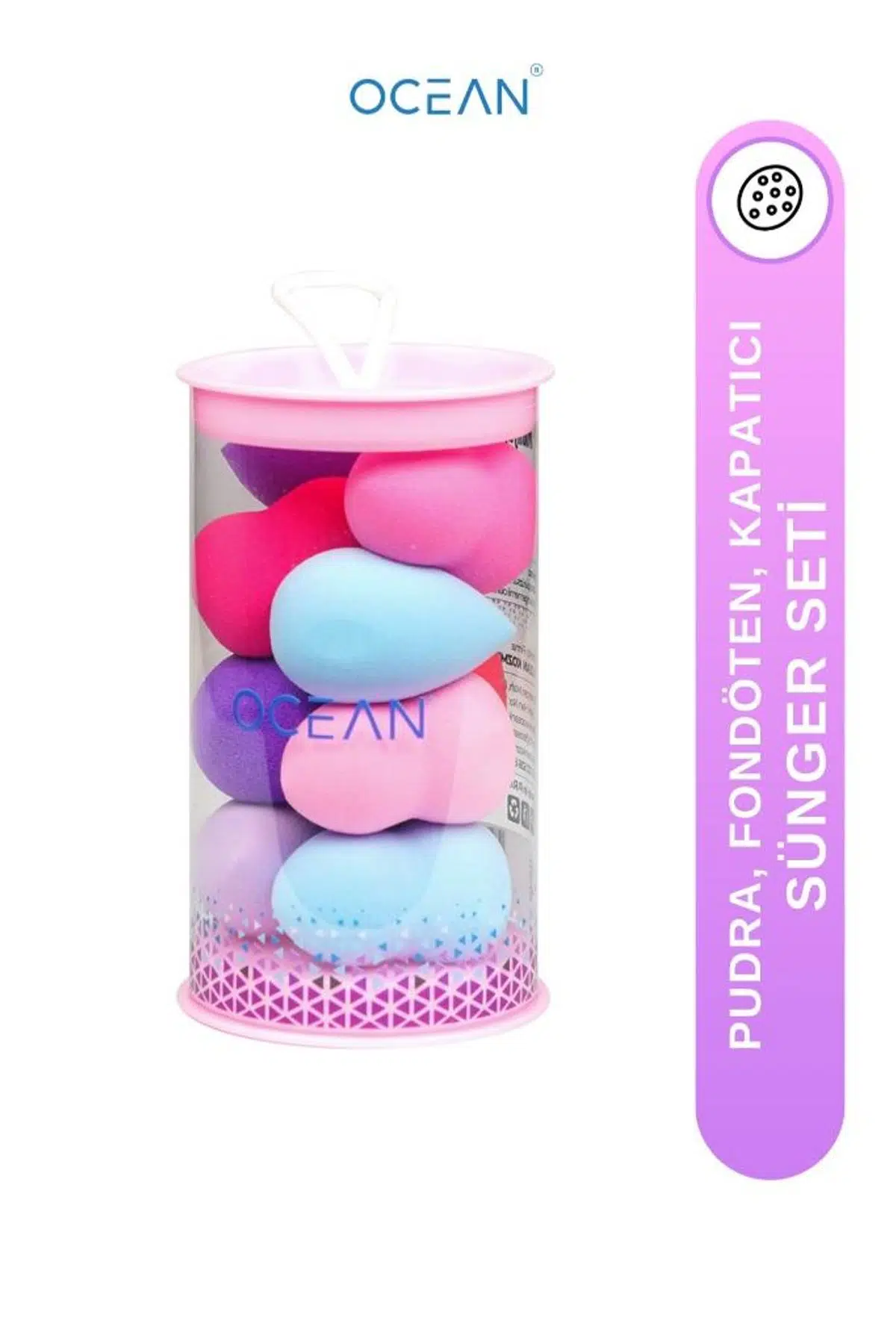 Ocean Silindir Pakette Makyaj Süngeri 10'lu Karışık Renk ASU-311