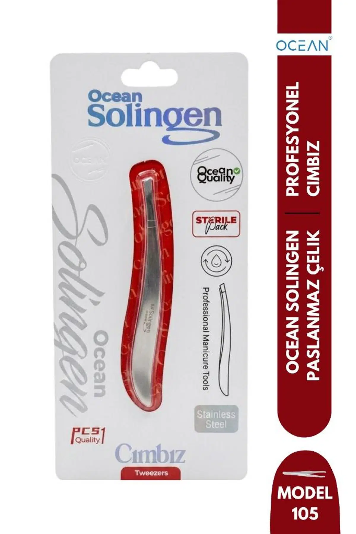 Ocean Solingen Cımbız Kıvrımlı Gövde Eğik Ağız ASU-105