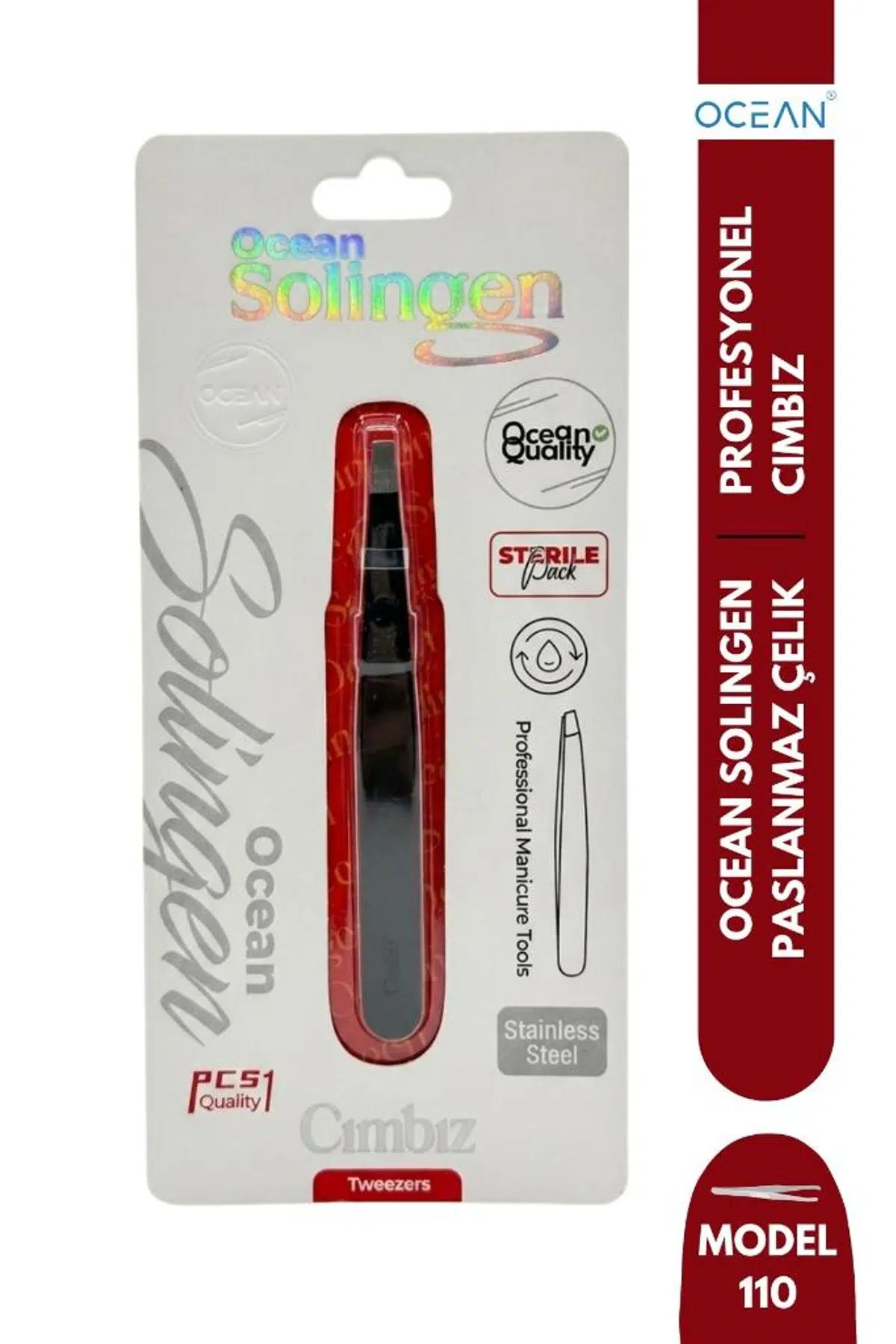 Ocean Solingen Cımbız Klasik Siyah Gövde Krom Ağız ASU-110