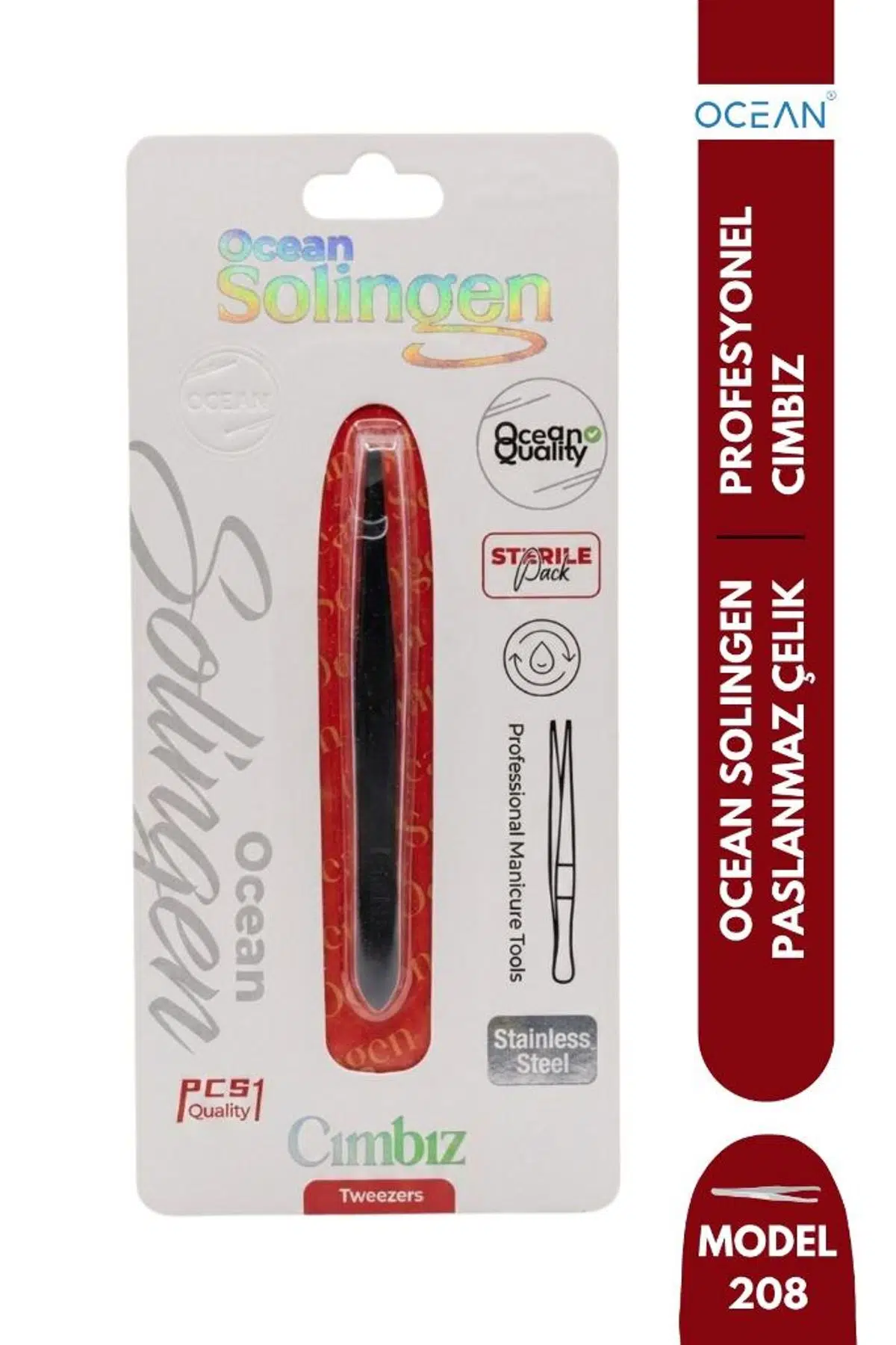 Ocean Solingen Cımbız Siyah Düz Dar Ağız ASU-208