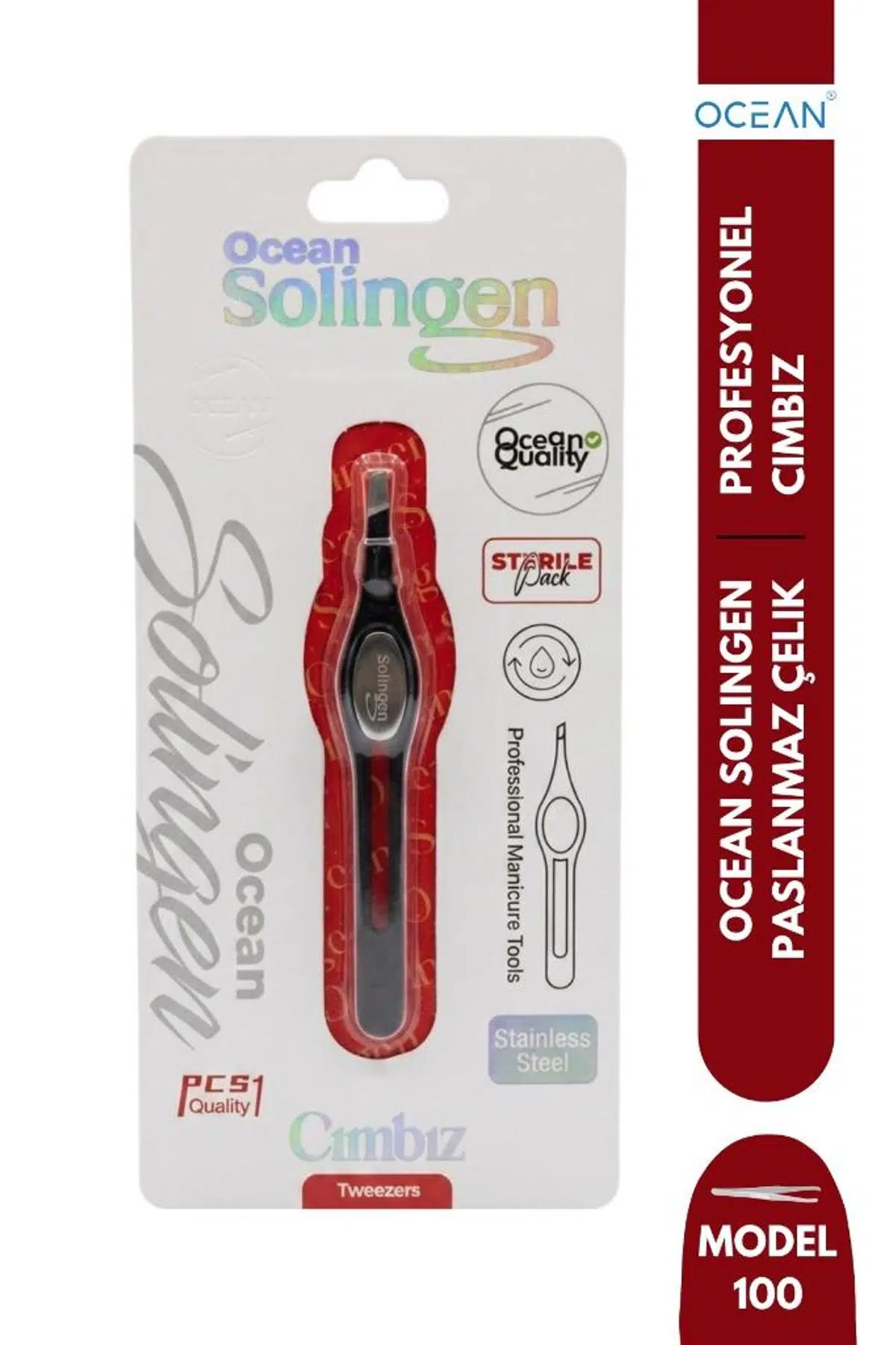 Ocean Solingen Cımbız Siyah Yuvarlak Gövdeli Eğik Ağız ASU-100