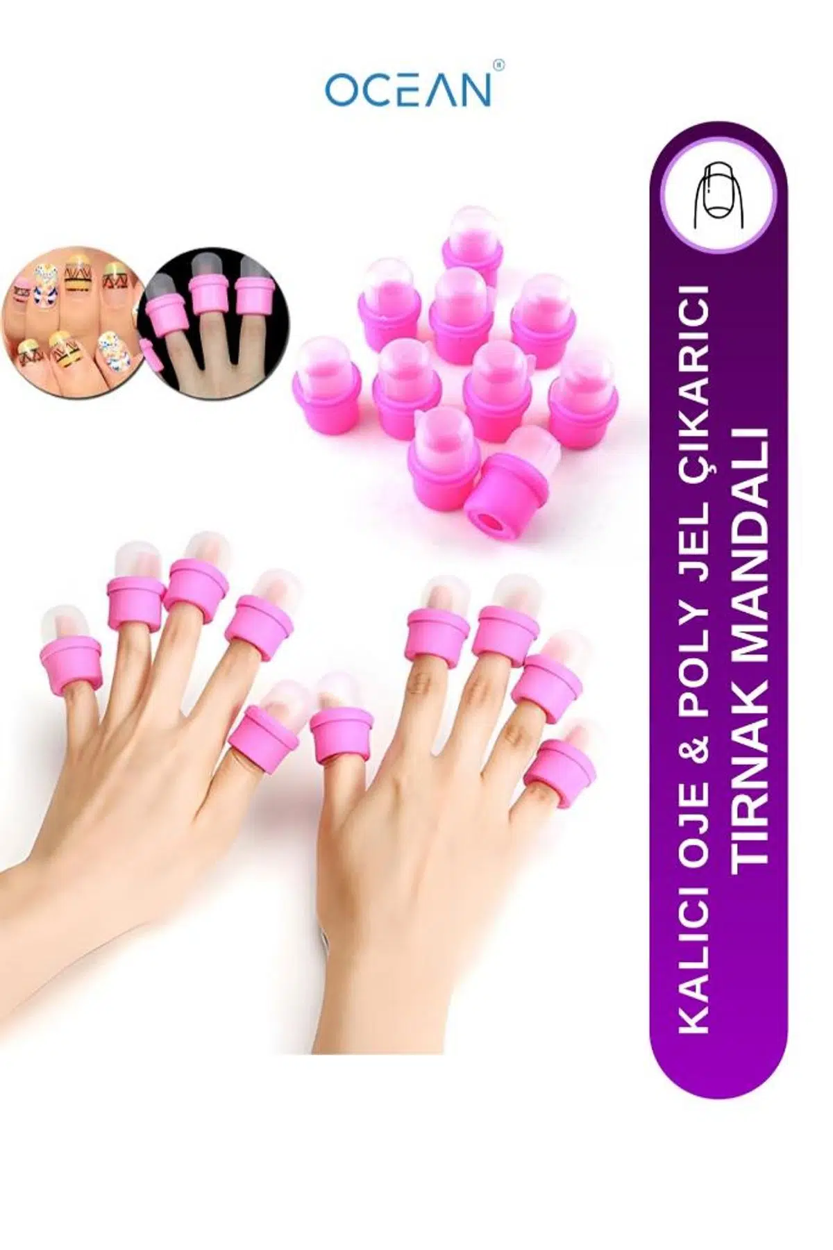Ocean Tırnak Mandalı 20'li Paket Pembe ASU-248