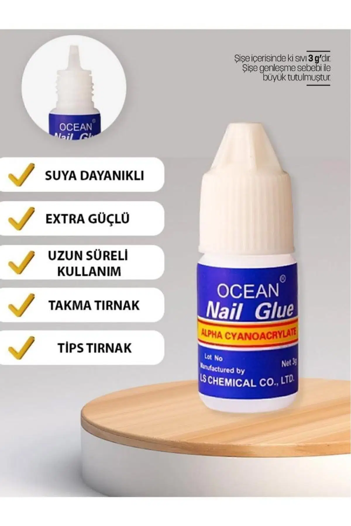 Ocean Tüp Tırnak Yapıştırıcı Alpha Cyanoacrylate 3 Gr ASU-189