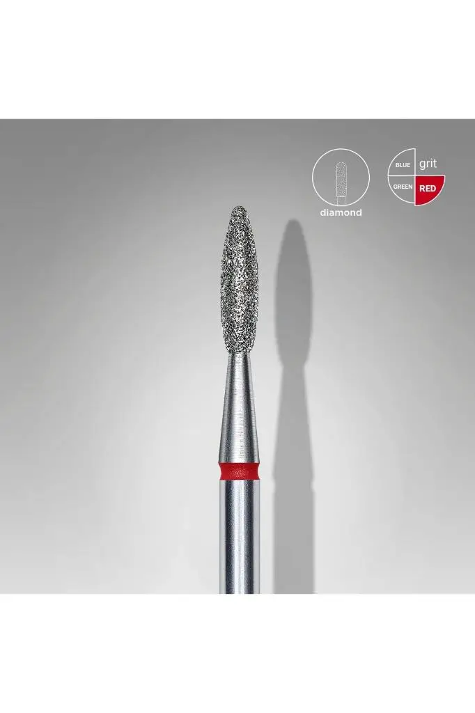 STALEKS Elmas Alev Freze, Kırmızı, Çap 2,1 Mm, Çalışma Kısmı 8 Mm FA10R021/8