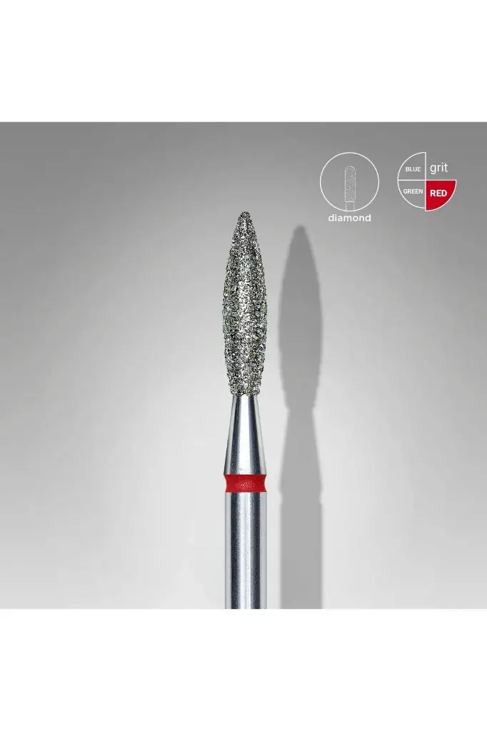 STALEKS Elmas Alev Freze, Kırmızı, Çap 2,3 Mm, Çalışma Kısmı 10 Mm FA10R023/10