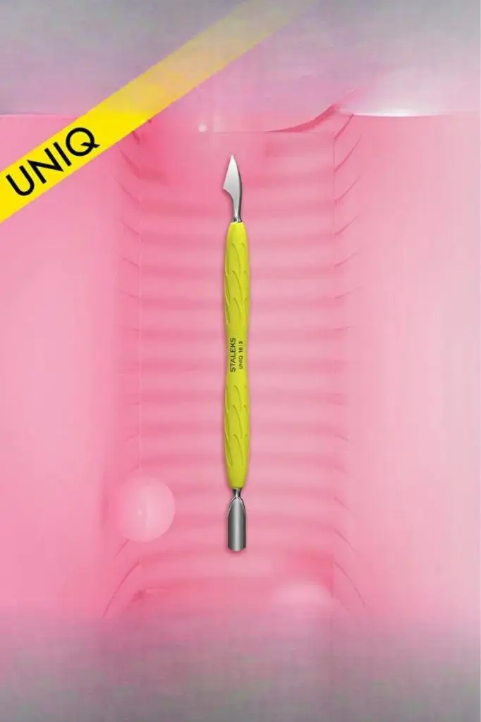 STALEKS "Gummy" Unıq 10 Type 3 Silikon Saplı Tırnak Eti İtici (Dar Yuvarlak İtici + Üçgen Üç) PQ-10/3y