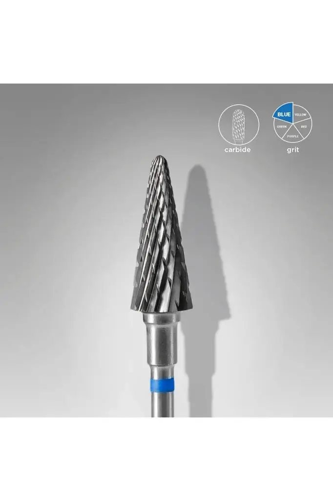 STALEKS Sert Alaşım Koni Freze, Mavi, Çap 6 Mm / Çalışma Kısmı 14 Mm FT71B060/14