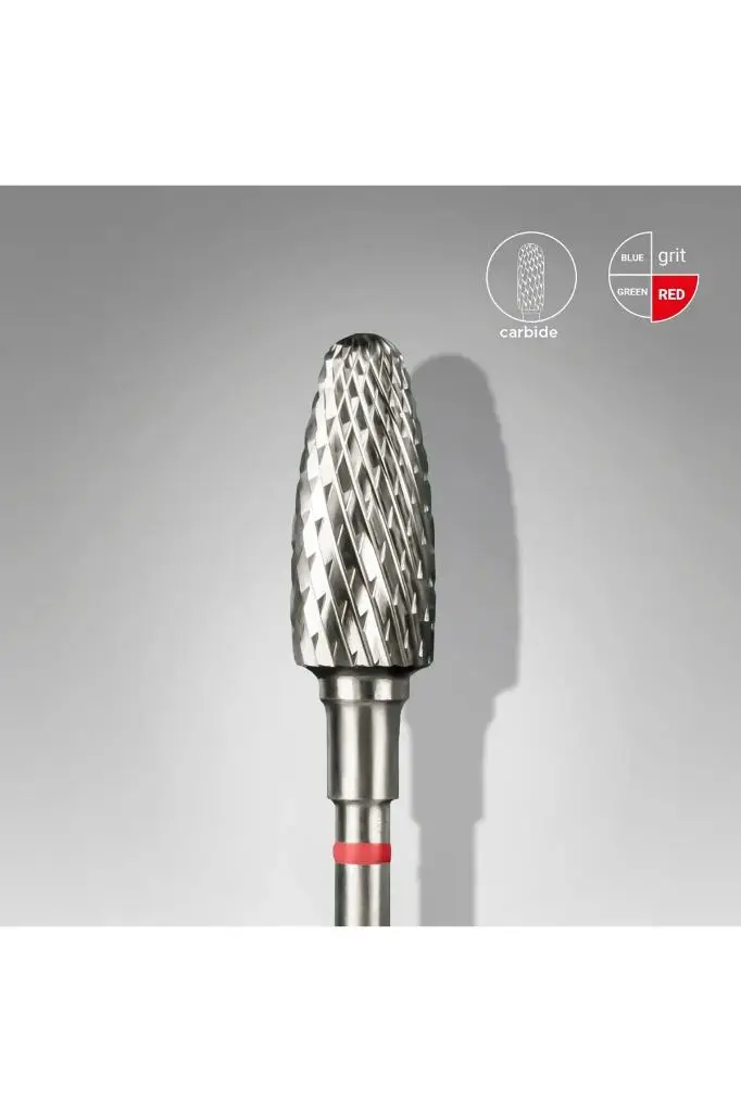STALEKS Sert Alaşım Mısır Freze, Kırmızı, Çap 6 Mm / Çalışma Kısmı 14 Mm FT90R060/14