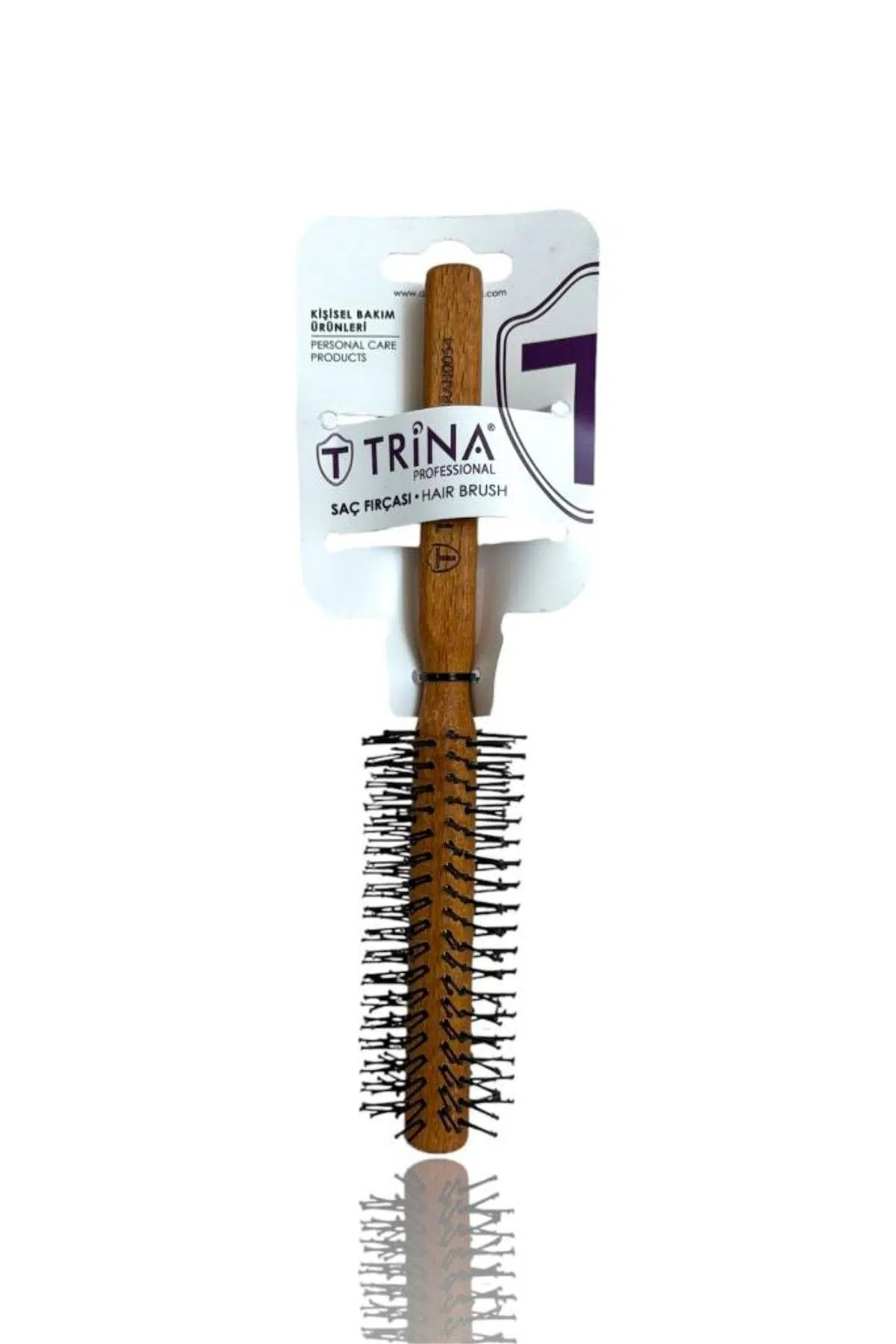 Trina Yuvarlak Erkek Saç Fırçası Ahşap Sap 0054